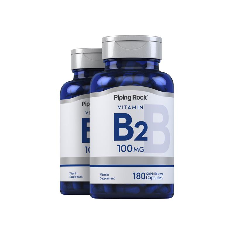 维生素 B2（核黄素），每粒 100 毫克，180 粒，共 2 瓶