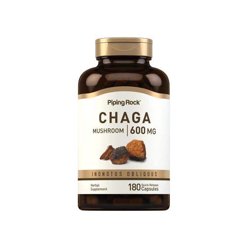 白桦茸，每粒 600 毫克，180 粒