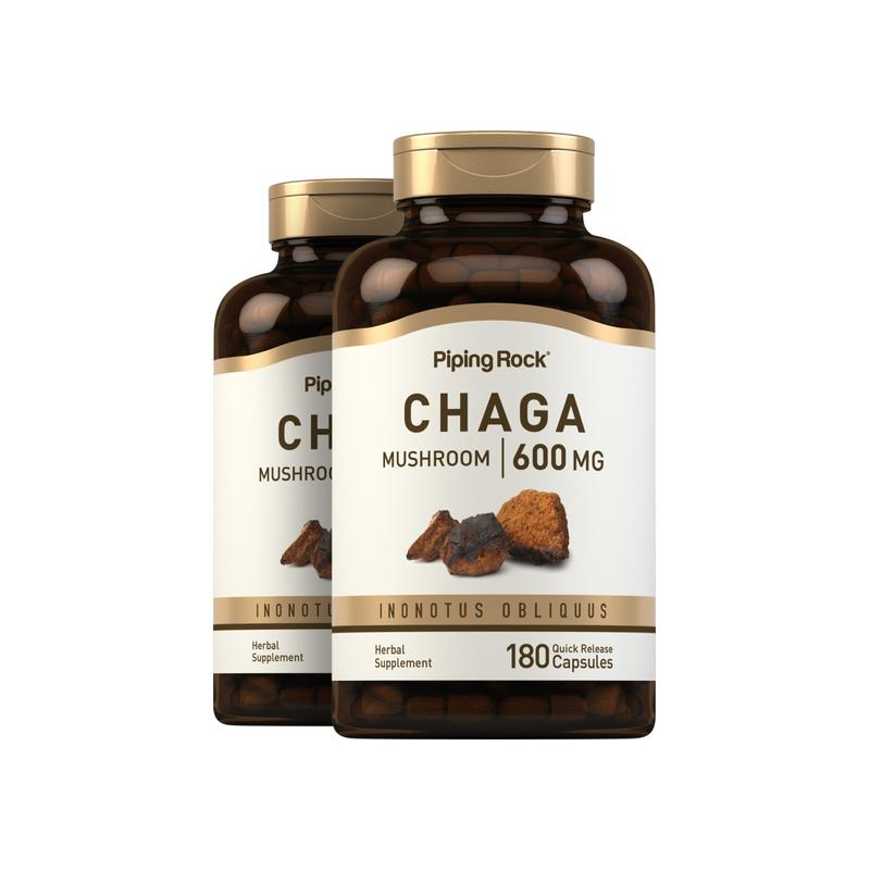 白桦茸，每粒 600 毫克，180 粒 / 瓶，共 2 瓶