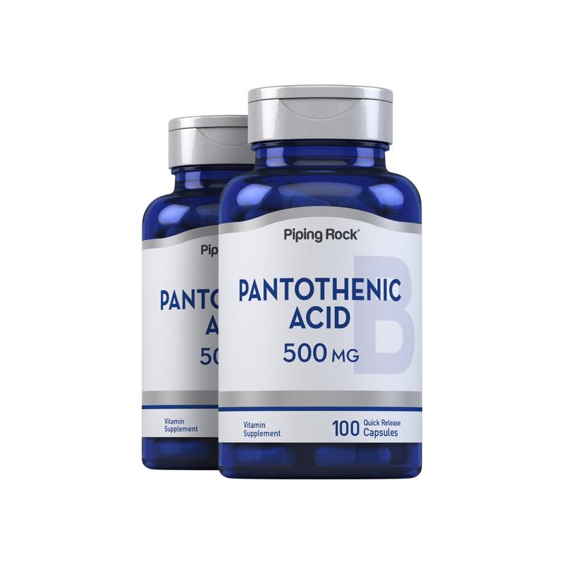 泛酸，每粒 500 毫克，100 粒，共 2 瓶