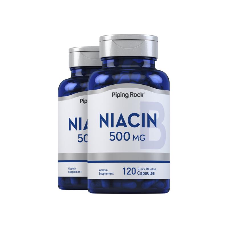 烟酸，每粒 500 毫克，120 粒，共 2 瓶