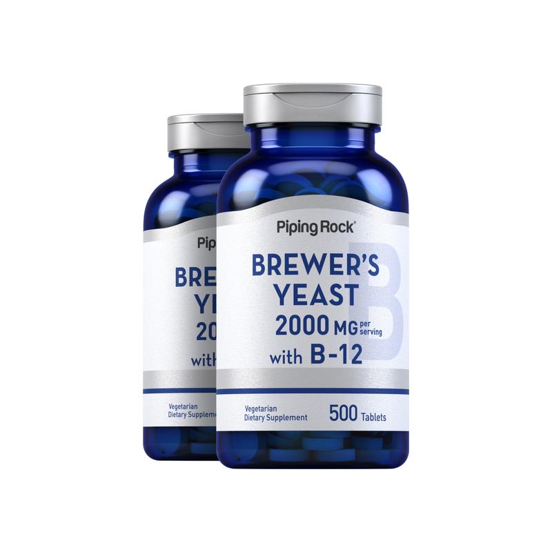 啤酒酵母片，每份 2000 毫克，500 片，共 2 瓶
