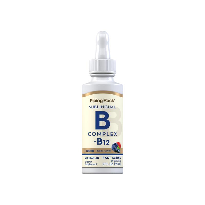 B-复合物 液体 + B-12 Sublingual,1200 mcg,2 液量盎司（59 毫升）滴...