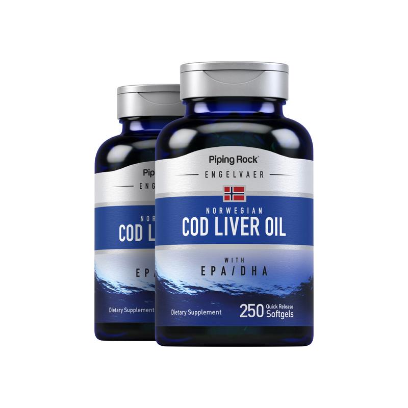 精品挪威鳕鱼肝油软胶囊，250 粒，共 2 瓶