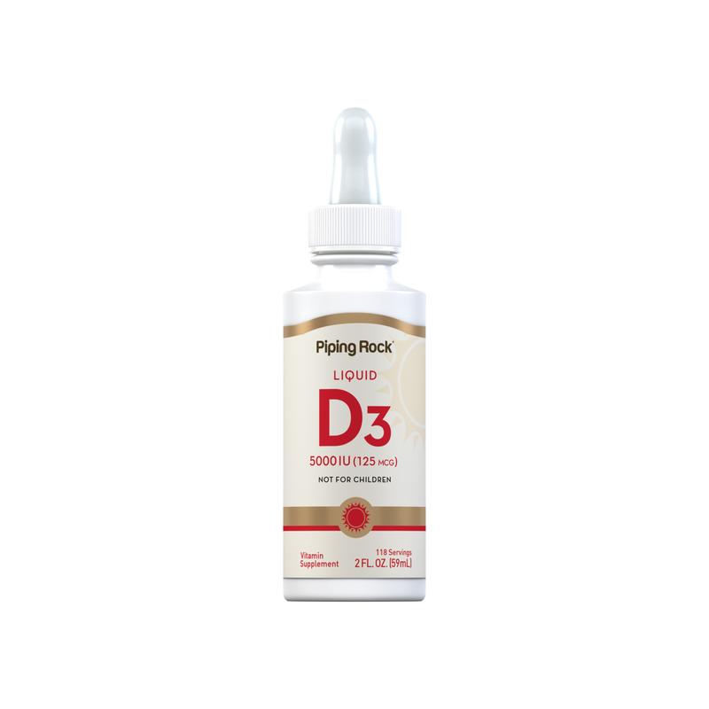 液体维生素 D3，5000  IU，2 液量盎司（59 毫升）滴管瓶