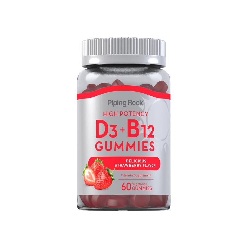 维生素 D3+B12 软糖（草莓味），60 粒软糖