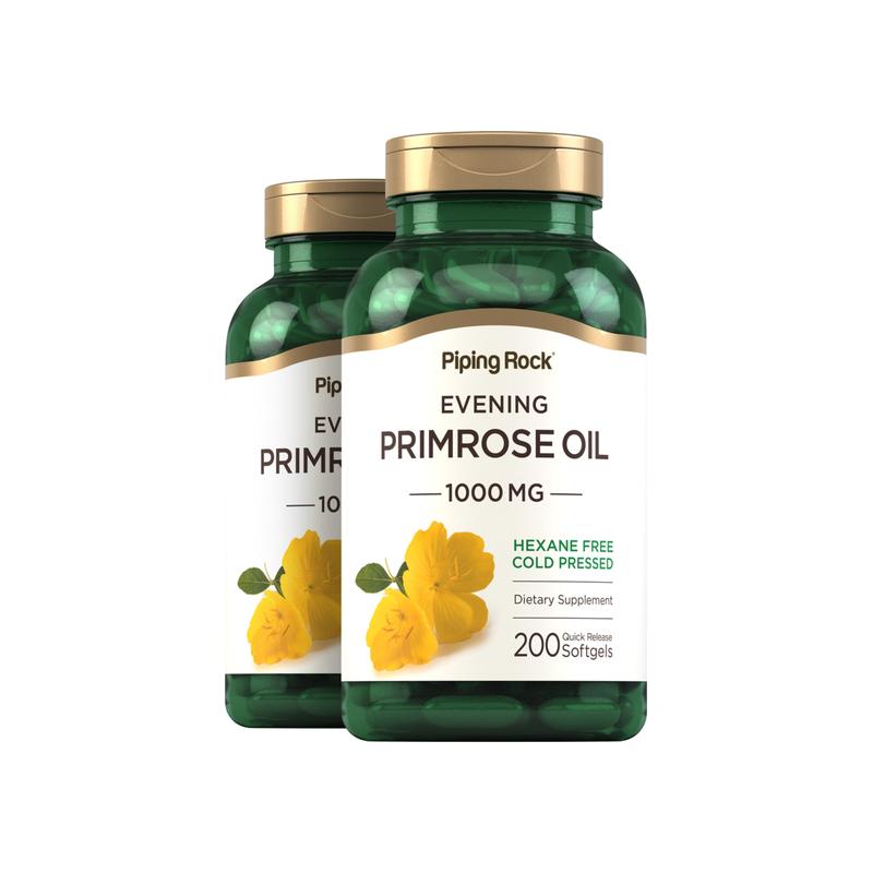 Evening Primrose 油,1000 毫克,200 速释软胶囊,2 瓶