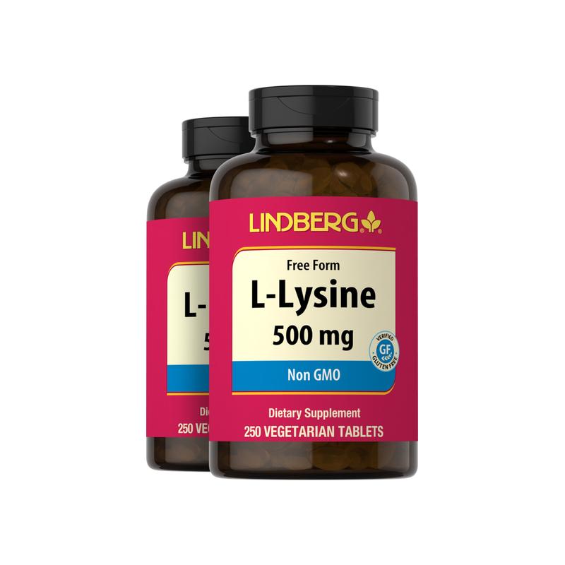 L - 赖氨酸，每片 500 毫克，250 片，共 2 瓶
