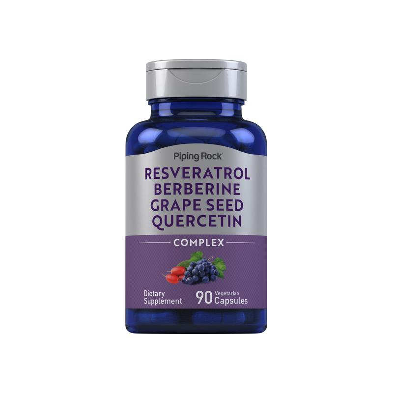 白藜芦醇 + 黄连素 + 葡萄籽 + 槲皮素复合提取物，90 粒