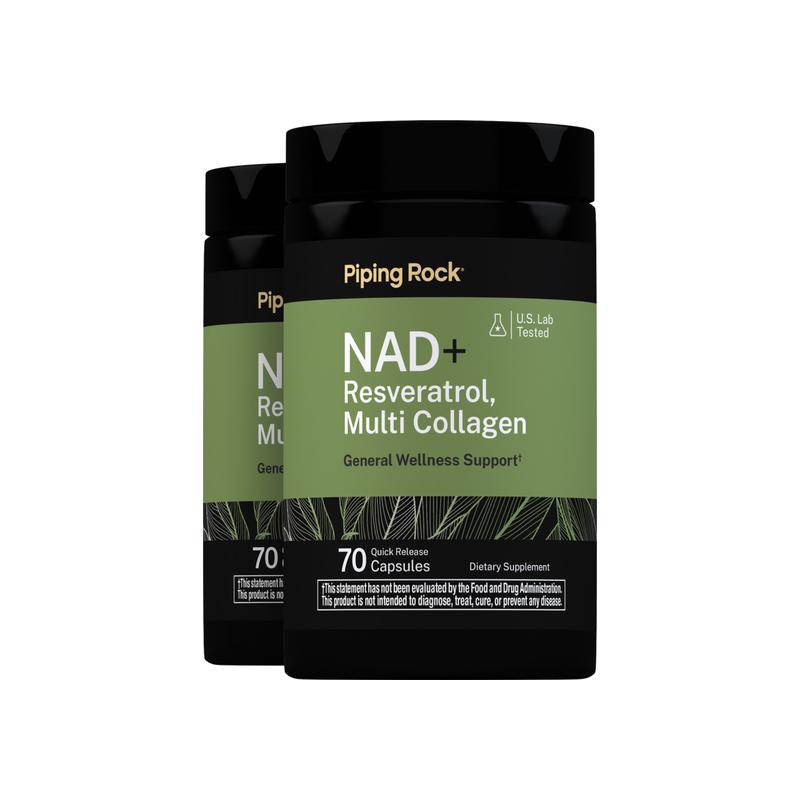 NAD + 白藜芦醇 + 复合胶原蛋白，70 粒，共 2 瓶