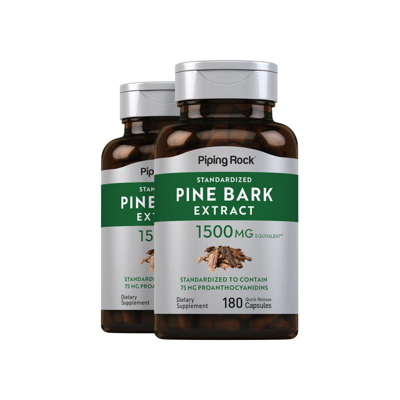 Pine Bark 提取物,1500 毫克,180 速释 胶囊,2 瓶