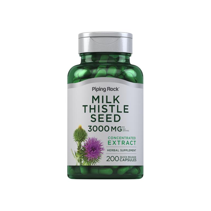 水飞蓟籽提取物，每份 3000 毫克，200 粒