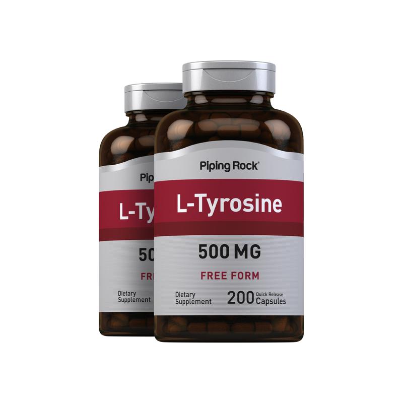 L - 酪氨酸，每粒 500 毫克，200 粒，共 2 瓶