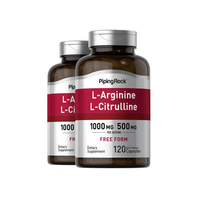 L - 精氨酸 1000 毫克 + 瓜氨酸 500 毫克，120 粒