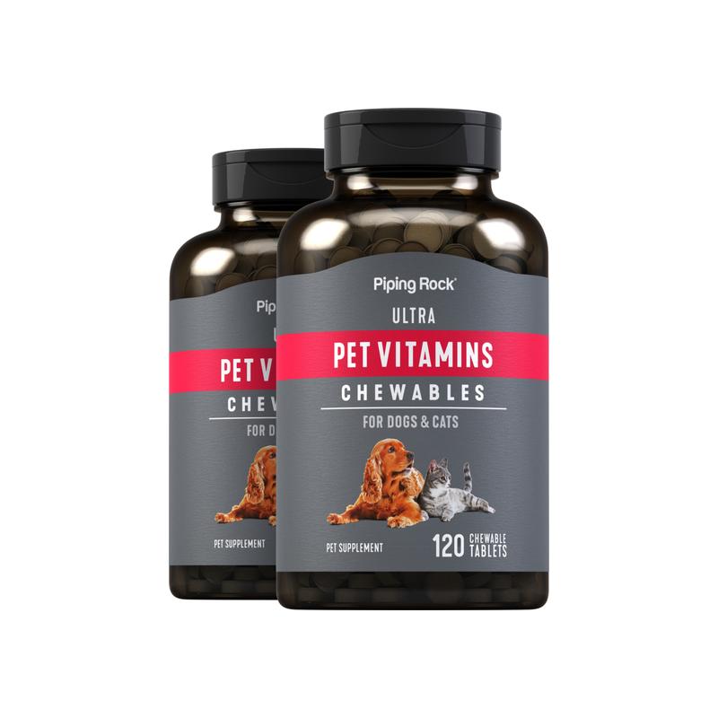 猫狗通用复合维生素咀嚼片，120 片，共 2 瓶