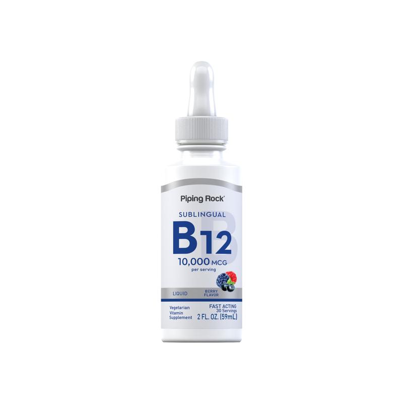 液体 B-12（浆果味）,10,000 mcg,2 液量盎司（59 毫升）滴管瓶