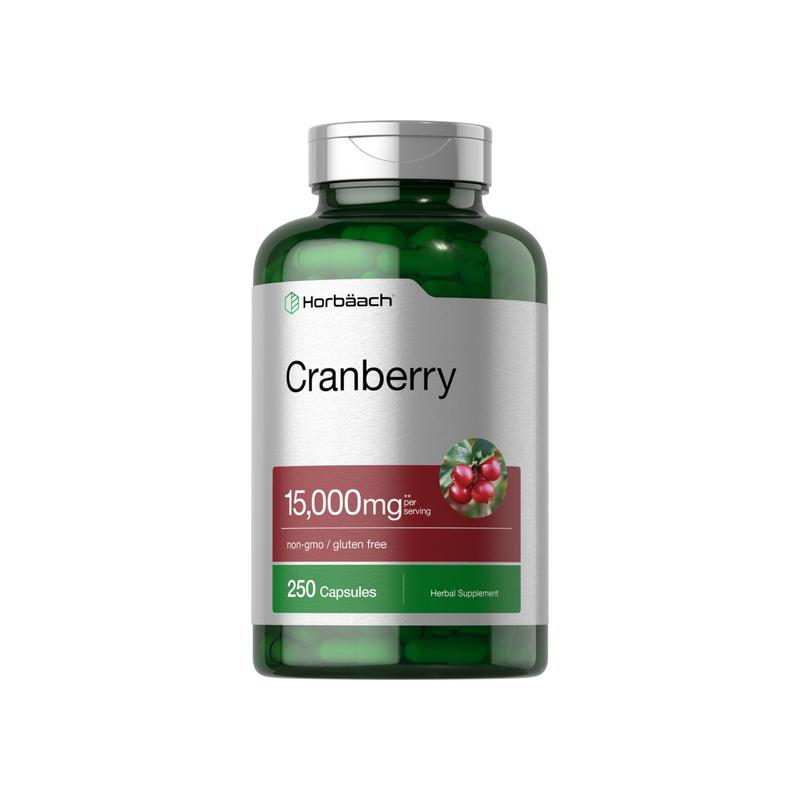 蔓越莓浓缩液 + 维生素 C，每份 15000 毫克，250 粒胶囊